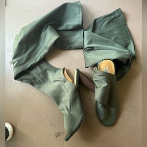 Knee high open heel sandals